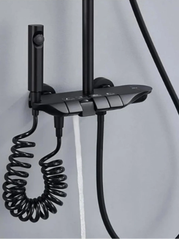 Yedi Yapı Market Piyano Tuşlu Robot Duş Seti Siyah