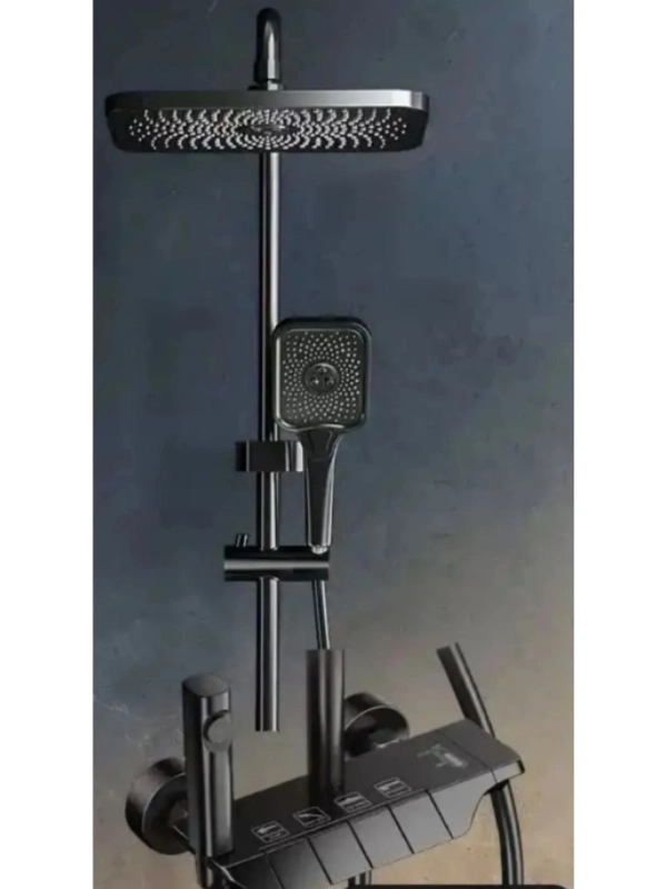 Yedi Yapı Market Piyano Tuşlu Robot Duş Seti Siyah