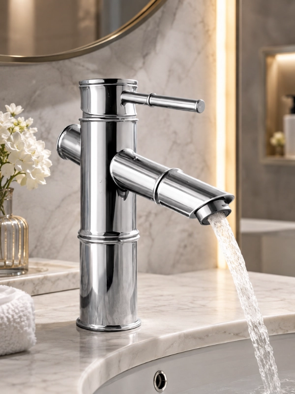 Bambu Tasarım Krom Lavabo Bataryası – Batarya Delikli Lavabolar İçin
