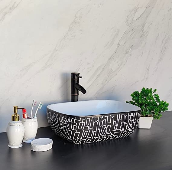 Gri Oval Tezgah Üstü Seramik Çanak Lavabo 45,5x32,5x14,5 cm