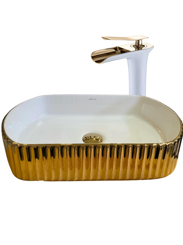 Gold Tezgah Üstü Seramik Çanak Lavabo 51x31x11,5 cm