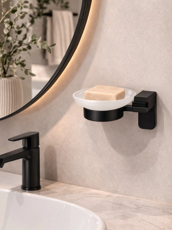 Banyo Aksesuarı Siyah Katı Sabunluk 304 Paslanmaz Çelik