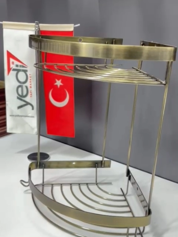 Banyo Köşelik İkili Antik Paslanmaz Çelik 20*20