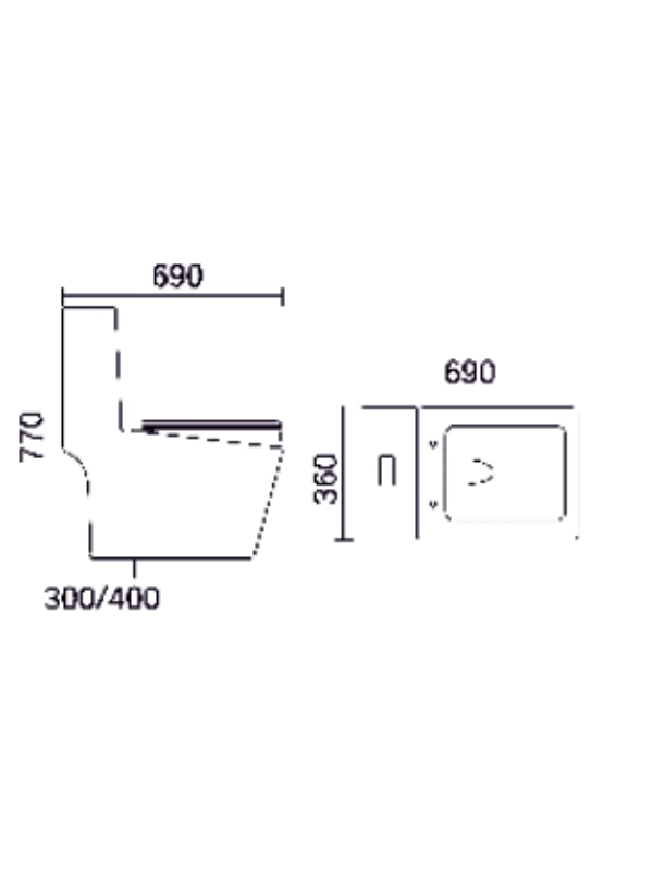 Yedi Yapı Duvara Sıfır Arkadan Çıkışlı Çift Rezervuarlı Klozet