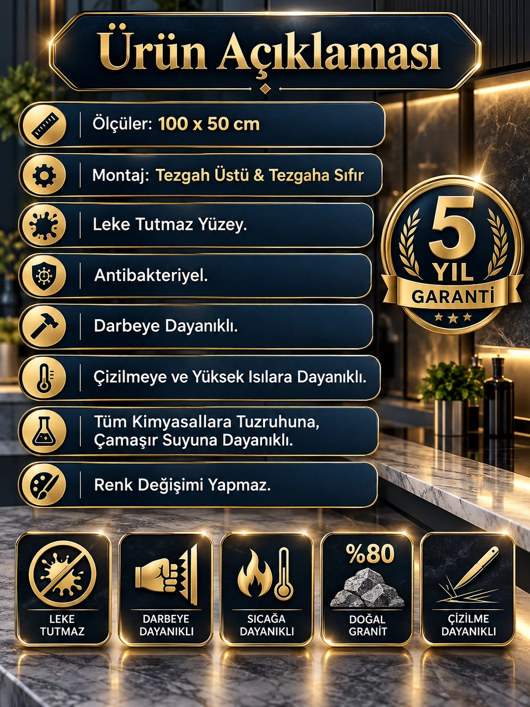 100x50 cm Beyaz 1,5 Gözlü Damlalıklı Mutfak Evyesi – Sifon Dahil