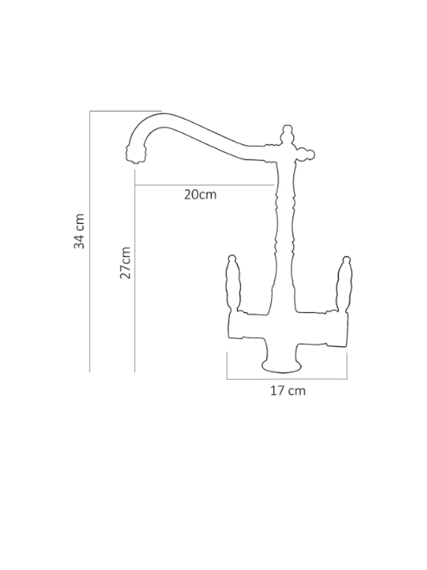 Rustik Arıtmalı Mutfak Evye Bataryası Siyah Gold