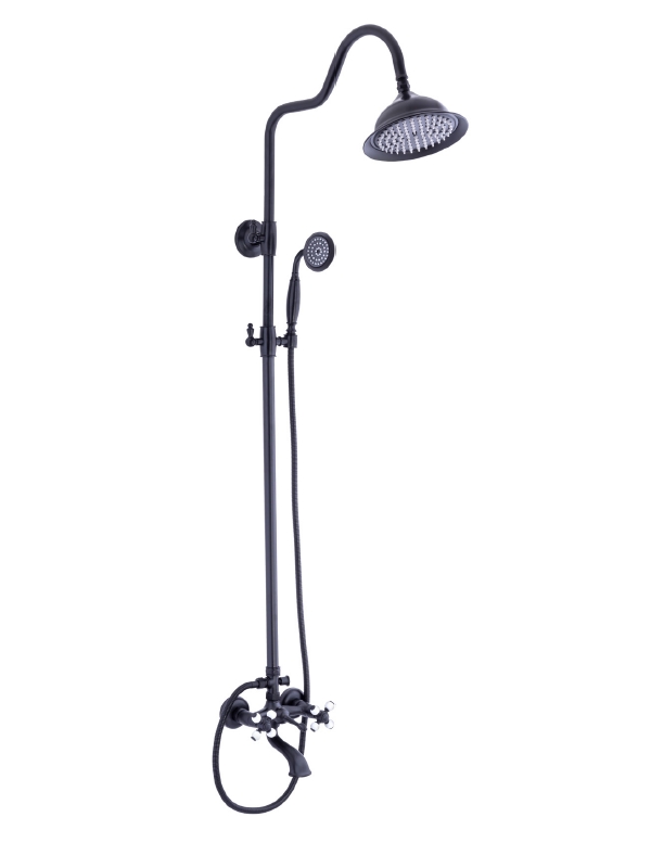 Yedi Yapı Market Retro Siyah Robot Duş Seti Banyo Batarya Dahil