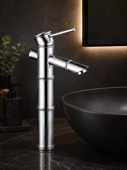 Bambu Gümüş Yüksek Çanak Lavabo Bataryası
