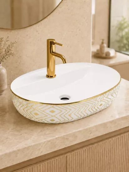 Beyaz Gold Çanak Lavabo 60x42.5 cm | Seramik