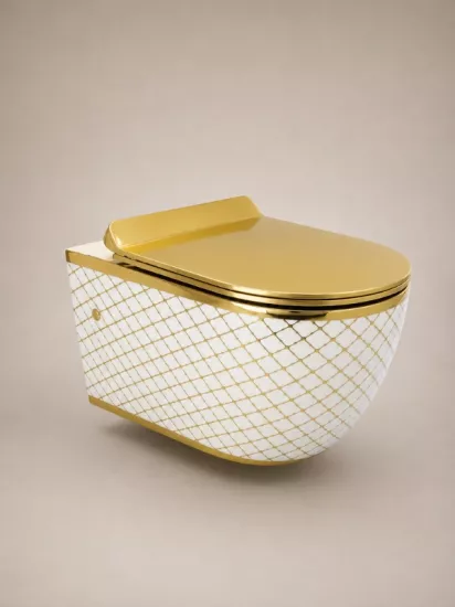 Beyaz Gold Asma Klozet | Duvara Monte Klozet