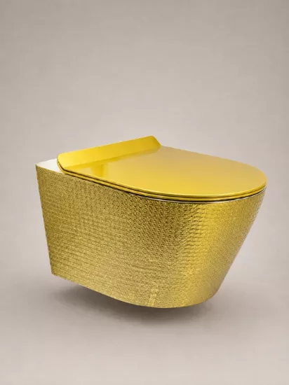 Gold Desenli Asma Klozet  | Duvara Monte Klozet