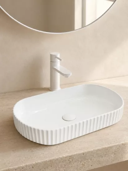 Beyaz Fitilli Çanak Lavabo |  Seramik Lavabo