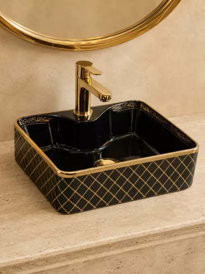 Siyah Gold Çanak Lavabo | Seramik Lavabo