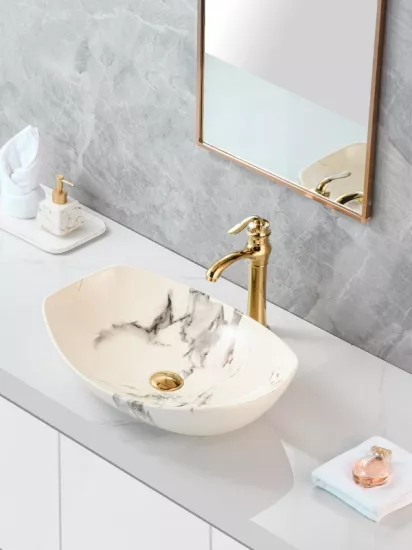 Tezgah Üstü Seramik Çanak Lavabo Banyo Lavabosu