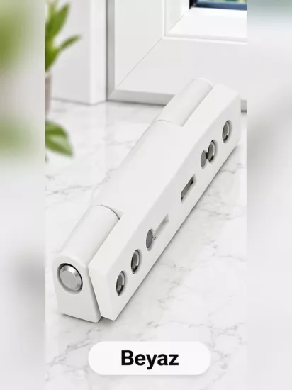 Beyaz PVC Kapı Menteşesi | Galvaniz Sac Destekli