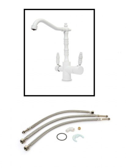 Rustik Arıtmalı Mutfak Bataryası Beyaz