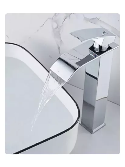 Gümüş Çanak Lavabo Bataryası Şelale Çıkışlı