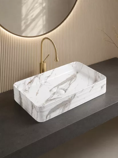 Büyük Seramik Çanak Lavabo 76x48 cm
