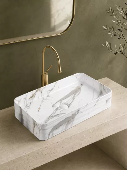 Büyük Seramik Çanak Lavabo 76x48 cm
