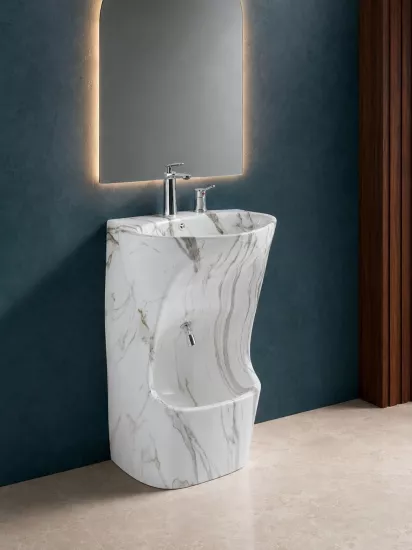 Abdest Alma Bölümlü Lavabo | Ayak Yıkama Lavabosu