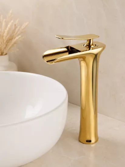 Gold Şelale Çanak Lavabo Bataryası | Yüksek Model