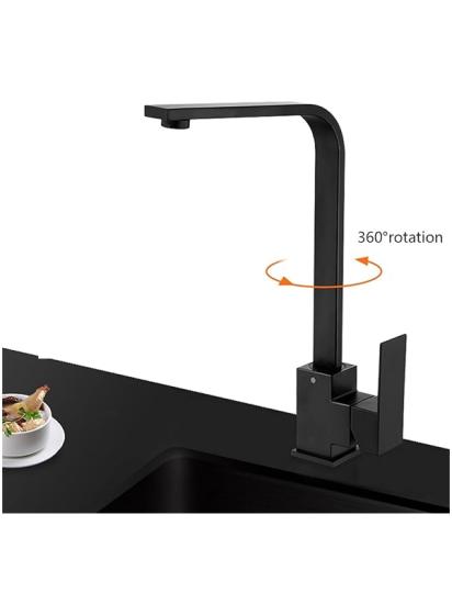 Mutfak Bataryası Kare Siyah