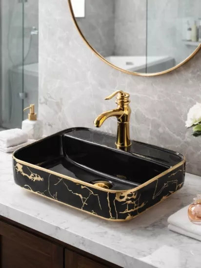 Tezgah Üstü Seramik Çanak Lavabo Banyo Lavabosu