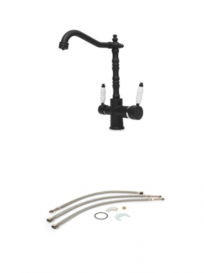 Rustik Arıtmalı Mutfak Bataryası Siyah