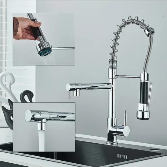 Endüstriyel Tip Ara Musluklu Mutfak Bataryası 