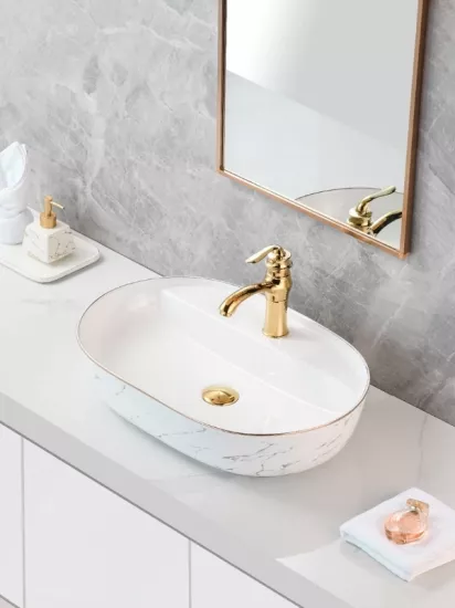 Tezgah Üstü Seramik Çanak Lavabo Banyo Lavabosu