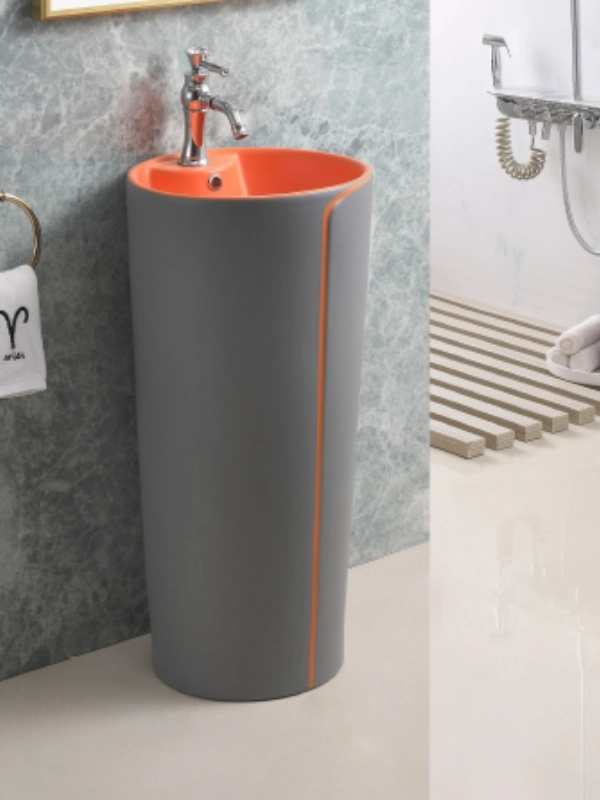 Yedi Yapı Mono Blok Ayaklı Kolon Yuvarlak Seramik Lavabo