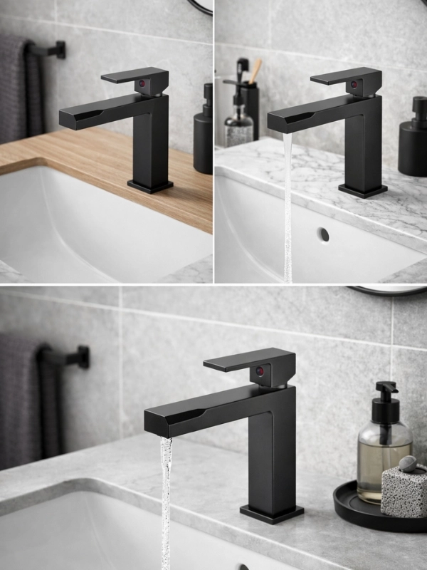 Antasit Kare Model Pirinç Lavabo Bataryası